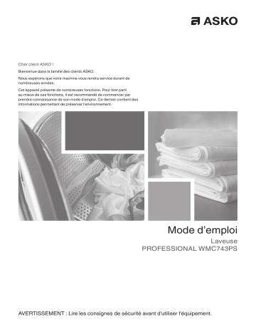 Manuel du propriétaire | Asko WMC743PS Lave linge hublot Owner's Manual | Fixfr