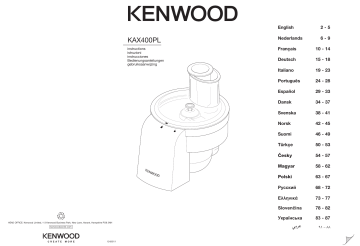 Manuel du propriétaire | Kenwood KAX412PL Accessoire à brunoise Brunoise Owner's Manual | Fixfr