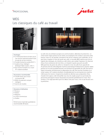 Product information | Jura WE6 Piano Black EA Expresso Broyeur Product fiche | Fixfr