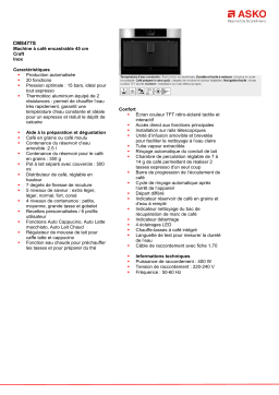 Asko CM8477S Expresso encastrable Product fiche