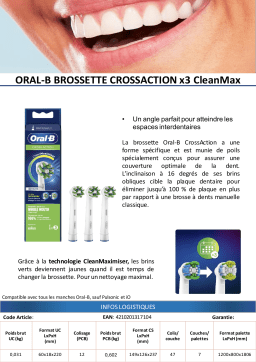 Oral-B Cross Action x3 Clean Max Brossette dentaire Product fiche