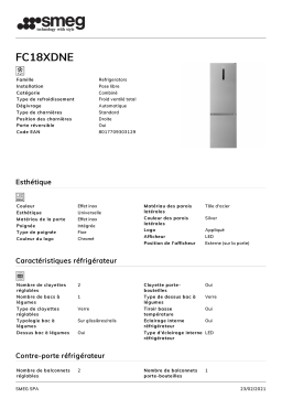 Smeg FC18XDNE Réfrigérateur combiné Product fiche
