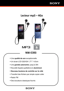 Sony NWE393B 4Go Noir Lecteur MP3 Product fiche