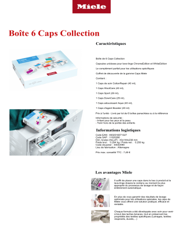 Product information | Miele Caps Collection - Coffret Découverte Lessive Product fiche | Fixfr