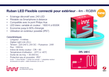 Product information | Innr Ruban LED Connecté Extérieur 4m Lampe connectée Product fiche | Fixfr