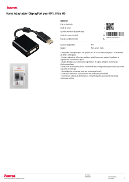 Hama DisplayPort pour DVI Ultra HD Adaptateur Product fiche