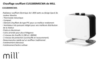 Product information | Mill CUS1800MECWA Chauffage soufflant Product fiche | Fixfr