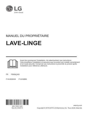 Manuel du propriétaire | LG F14V92BS Lave linge hublot Owner's Manual | Fixfr