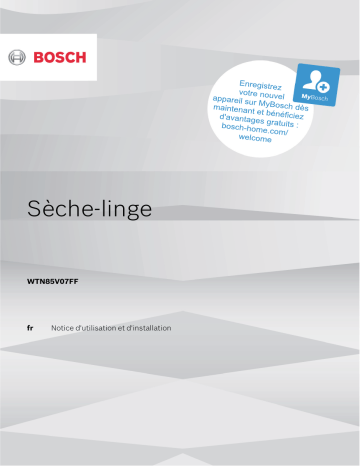 Manuel du propriétaire | Bosch WTN85V07FF Sèche linge à condensation Owner's Manual | Fixfr