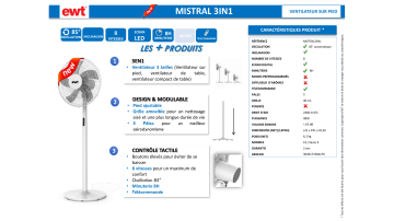 Product information | EWT MISTRAL3IN1 Ventilateur Product fiche | Fixfr