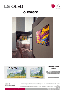 LG 65G1 2021 TV OLED Product fiche