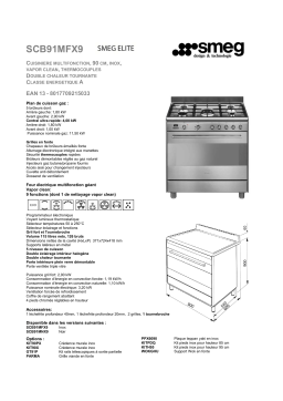 Smeg SCB91MFX9 Piano de cuisson mixte Product fiche