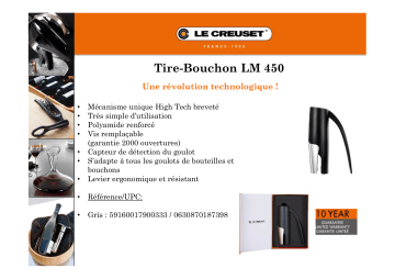 Product information | Le Creuset LM-450 Tire bouchon Product fiche | Fixfr