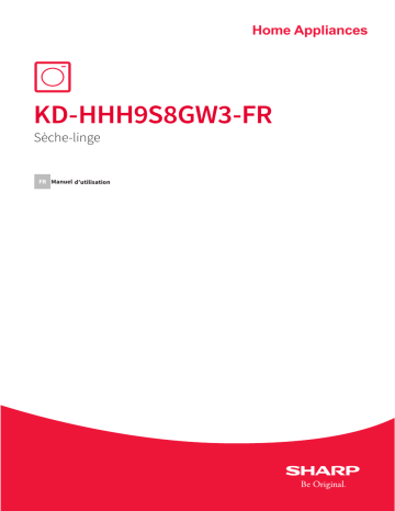 Manuel du propriétaire | Sharp KD-HHH9S8GW3 Sèche linge pompe à chaleur Owner's Manual | Fixfr