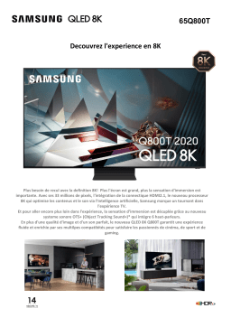 Samsung QE65Q800T 8K 2020 TV QLED Product fiche