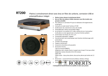 Manuel du propriétaire | Roberts RT200 Platine vinyle Owner's Manual | Fixfr