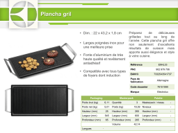 Electrolux Grill-E9HL33 Plancha Product fiche