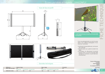 Product information | Oray Dragonfly 101 x 180 Ecran de projection Product fiche | Fixfr