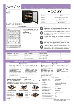 Artevino COSYP1T39NVD Cave à vin vieillissement Product fiche