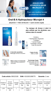 Oral-B MICROJET 4 Hydropulseur Product fiche