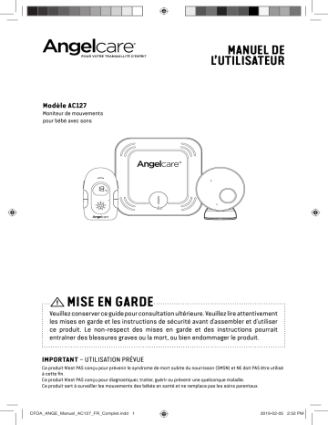 Owner's manual | Angelcare avec detecteurs mouvements AC127 Babyphone Manuel du propriétaire | Fixfr