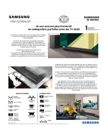 Product information | Samsung HW-Q700A Barre de son Product fiche | Fixfr