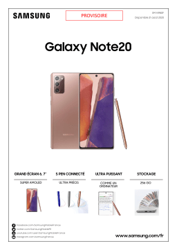 Samsung Galaxy Note 20 Bronze Smartphone Product fiche