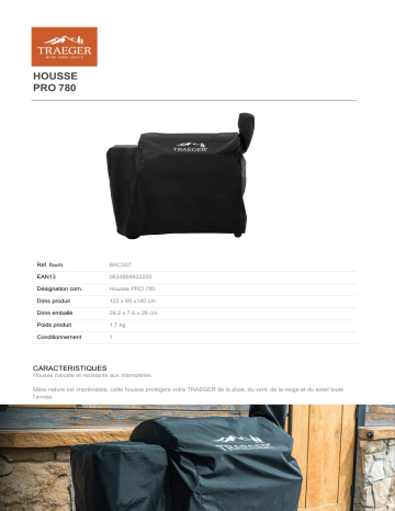 Product information | Traeger pour PRO 780 Housse barbecue Product fiche | Fixfr