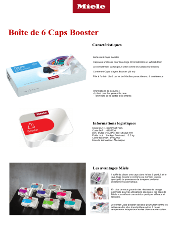 Product information | Miele Caps Booster Lessive Product fiche | Fixfr