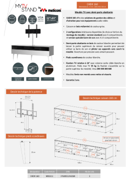 Meliconi Cadix 160 cm gris Meuble TV Product fiche