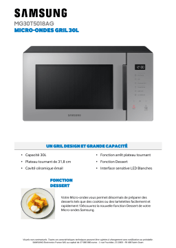 Samsung MG30T5018AG/EF Micro ondes gril Product fiche