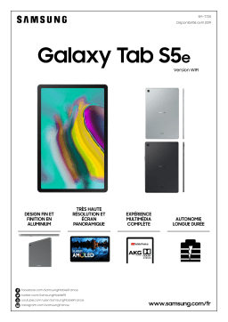 Samsung Galaxy Tab S5e wifi 128Go Argent Tablette Android Product fiche