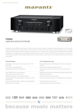 Marantz PM8006 Argent Amplificateur HiFi Product fiche