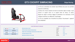 Oplite GT3 SIMRACING Siège gamer Product fiche