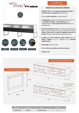 Meliconi Alicante 160 cm blanc Meuble TV Product fiche