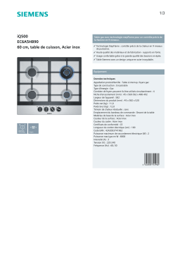 Siemens EC6A5HB90 IQ500 Table gaz Product fiche