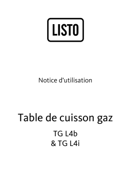 Listo TG L4b Table gaz Owner's Manual