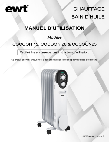 Manuel du propriétaire | EWT COCOON20 Chauffage Bain d'huile Owner's Manual | Fixfr