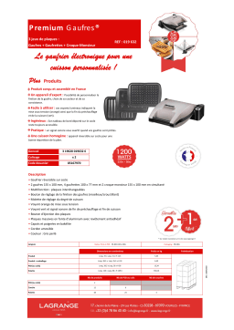 Lagrange Premium Mineral 019632Croque Gauffre/tte Croque, gaufrier, gaufrette Product fiche