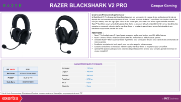 Product information | Razer Blackshark V2 Pro Casque gamer Product fiche | Fixfr
