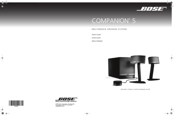 Manuel du propriétaire | Bose Companion 50 Enceinte PC Owner's Manual | Fixfr
