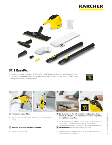 Kärcher | Product information | Karcher SC1 EasyFix+Kit sol Balai vapeur Product fiche | Fixfr