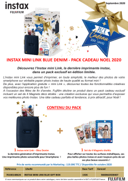 Fujifilm Pack Instax Mini Link Dark Denim Imprimante photo portable Product fiche