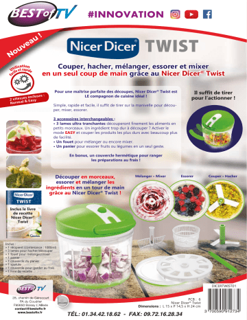 Product information | Genius Nicer Dicer Twist Hachoir Product fiche | Fixfr