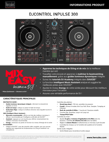 Product information | Hercules DJCONTROL INPULSE 300 Contrôleur USB Product fiche | Fixfr