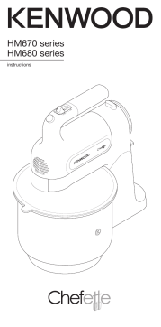 Kenwood HM680 avec bol Chefette Batteur Owner's Manual