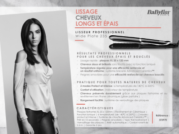 Product information | Babyliss ST397E Lisseur Product fiche | Fixfr