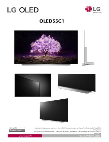 Product information | LG 55C1 2021 TV OLED Product fiche | Fixfr
