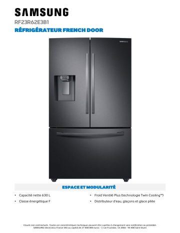 Product information | Samsung RF23R62E3B1 Réfrigérateur multi portes Product fiche | Fixfr