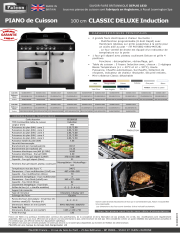 Product information | Falcon CLASSIC DELUXE 110 VERT ANGLAIS CHROME Piano de cuisson induction Manuel utilisateur | Fixfr